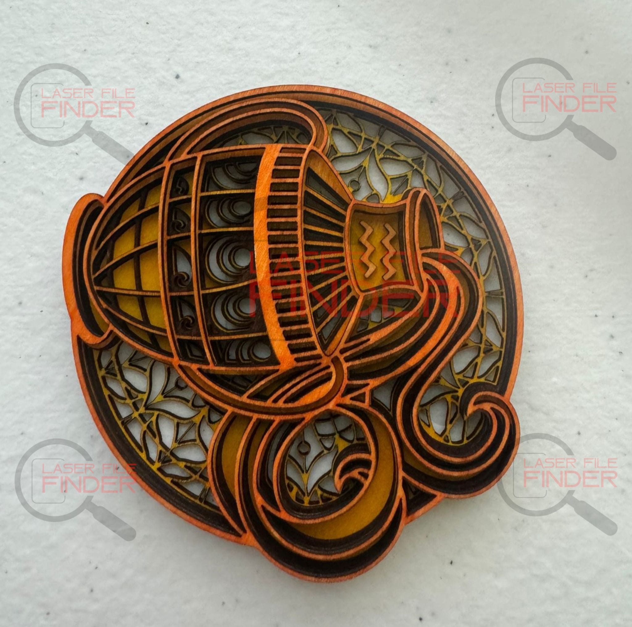 Aquarius Zodiac Sign Layered Design