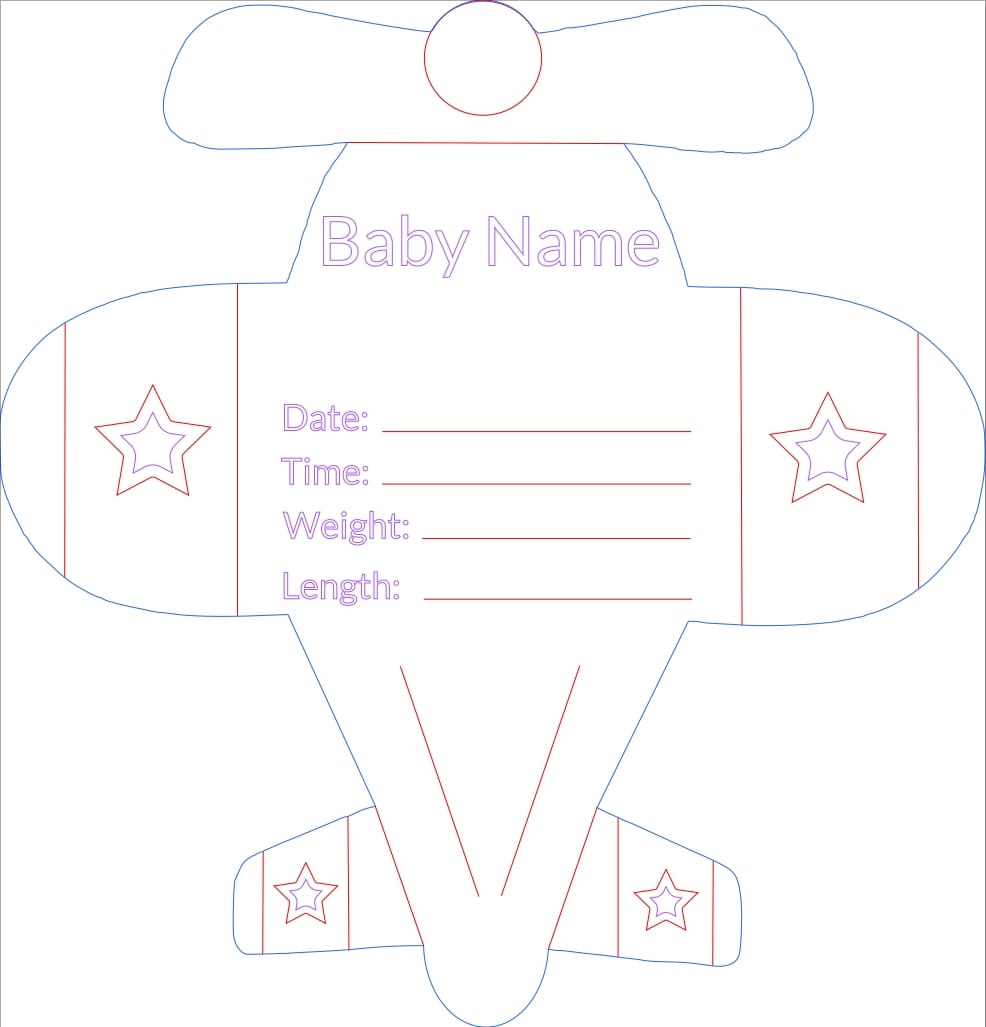 Baby Birth Announcement Airplane Sign