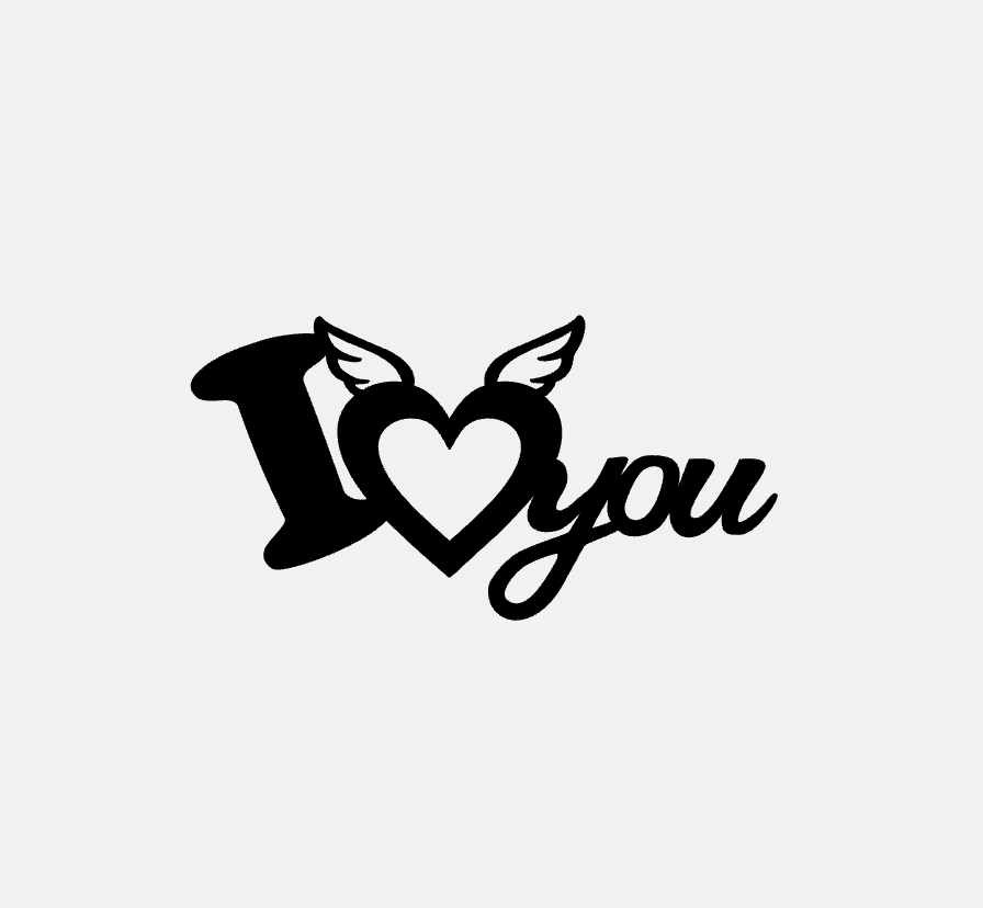 I Love You With Wings Decorative Phrase