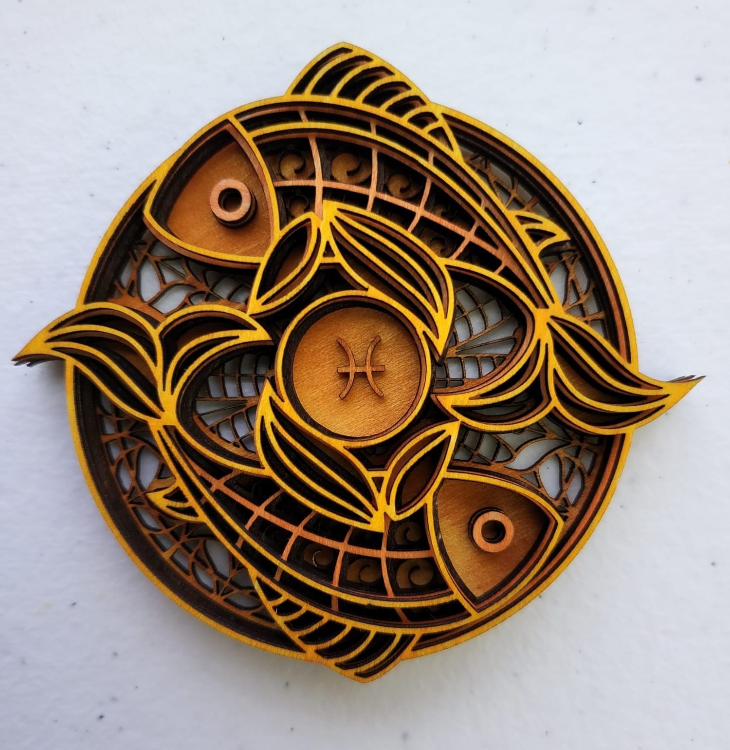 Pisces Zodiac Sign Layered Design