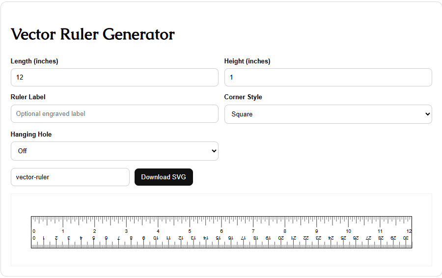 Free Vector Ruler Generator